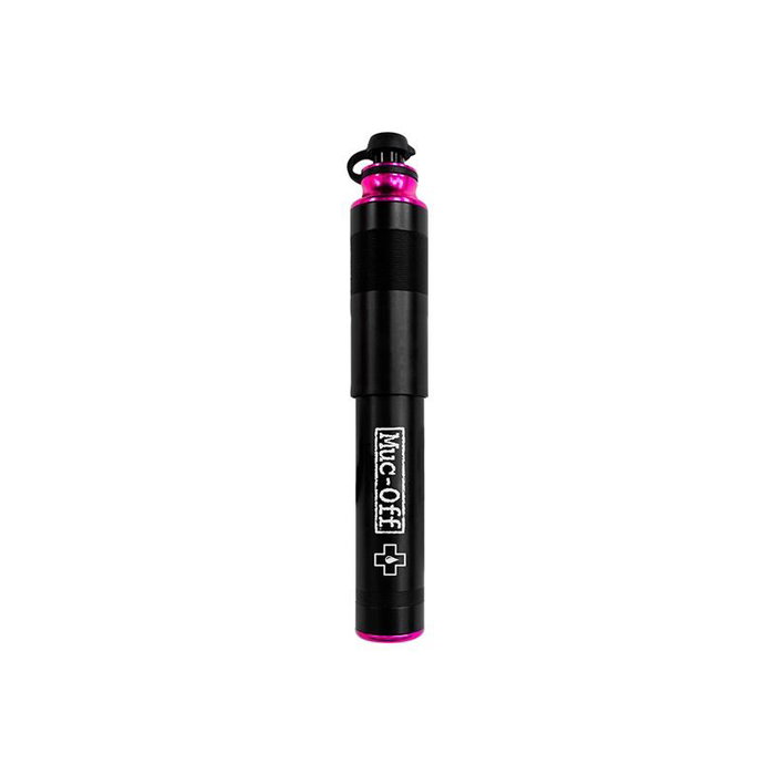 Muc-Off Mini Hinchador Aluminio 110 PSI Válvulas Presta/Schrader con Soporte Portabidón Muc-Off Mini Hinchador Aluminio 110 PSI Válvulas Presta/Schrader con Soporte Portabidón