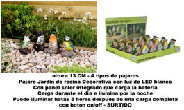 ALTUNA Pájaro Decorativo de Resina 13 cm Surtido
