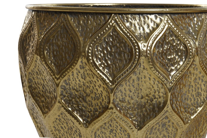 DKD Home Decor Macetero Moderno Dorado Metal Set de 3 41 x 41.5 x 41 cm
