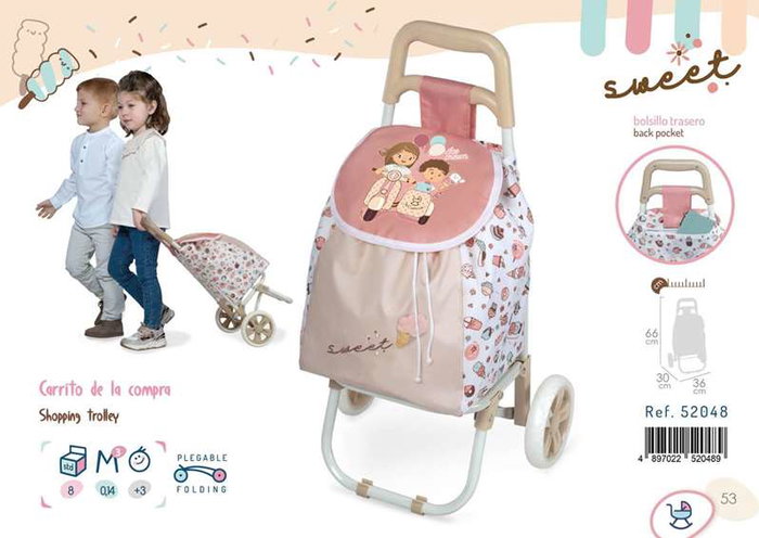 Carro de Compra Decuevas Sweet Bolsillo trasero con cremallera 36 x 30 x 66 cm