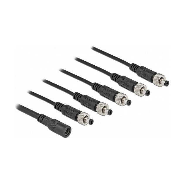 DeLOCK Cable divisor de CC 5,5 x 2,1 mm 1 x hembra a 5 x macho atornillable 86590