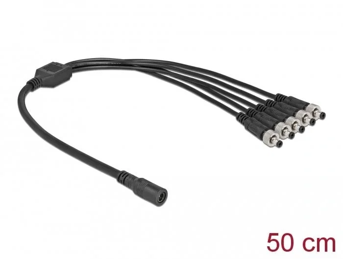 DeLOCK Cable Divisor de CC 5,5 x 2,1 mm 1 Hembra a 5 Machos Atornillables