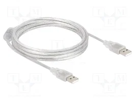 DeLOCK Cable USB 2.0 Tipo-A a Tipo-A, 3 m, transparente