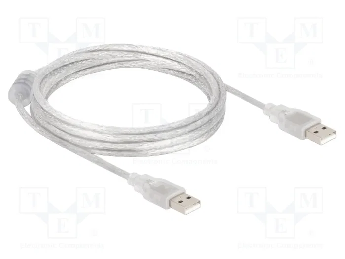 DeLOCK Cable USB 2.0 Tipo-A a Tipo-A, 3 m, transparente DeLOCK Cable USB 2.0 Tipo-A a Tipo-A, 3 m, transparente