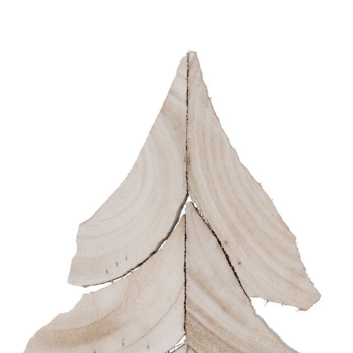 Figura Árbol Blanco Madera Paulonia 29 X 12 X 62 cm (Set de 2)