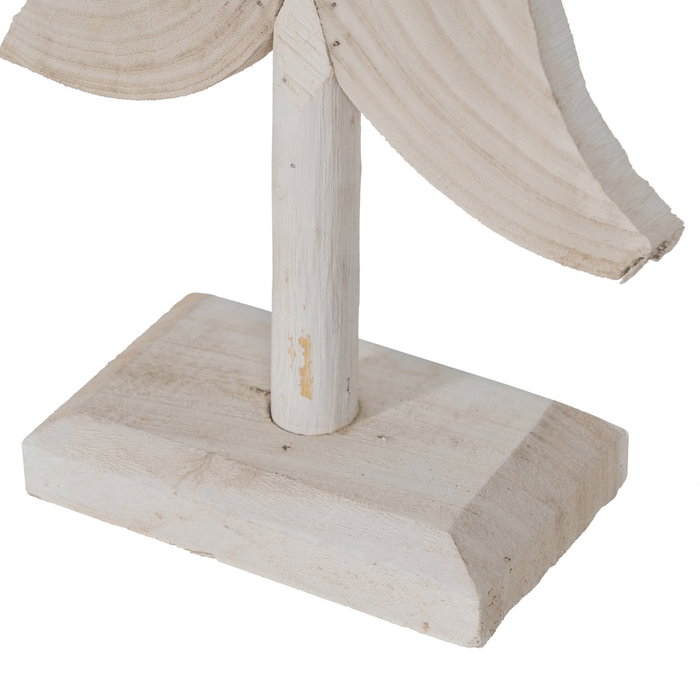 Figura Árbol Blanco Madera Paulonia 29 X 12 X 62 cm (Set de 2)