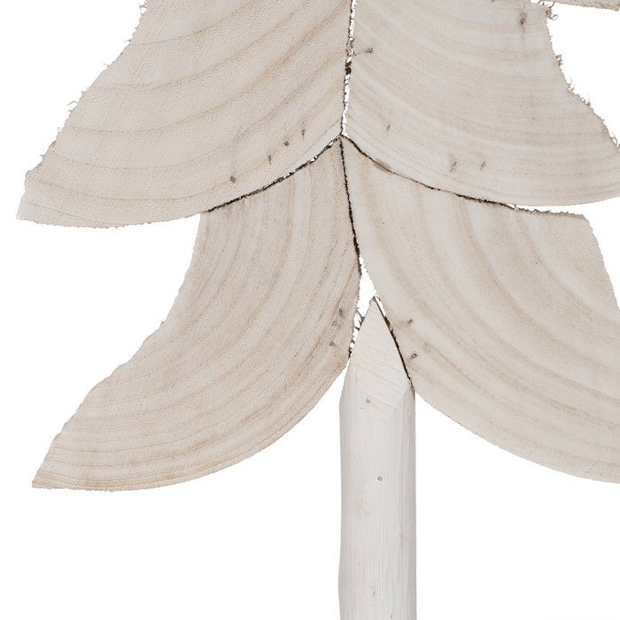 Figura Árbol Blanco Madera Paulonia 29 X 12 X 62 cm (Set de 2)