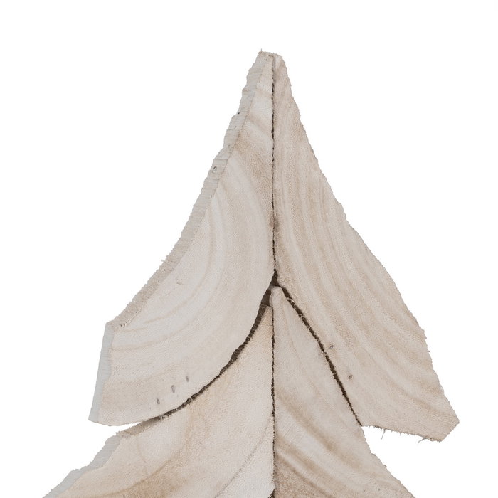 Figura Árbol Blanco Madera Paulonia 29 X 12 X 62 cm (Set de 2)