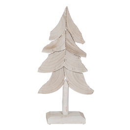Ixia Figura Árbol Blanco Madera Paulonia 29 x 12 x 62 cm (Pack de 2)