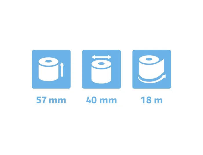 Exacompta Rollo de Papel Térmico 57x40 mm 55 g/m² Sin BPA