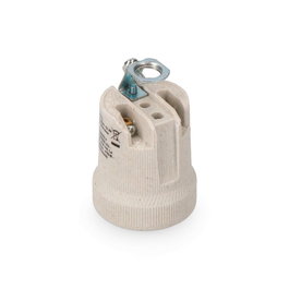 Edm Portalámparas Porcelana E27 Beige Salida Cable Frontal 250V Interior