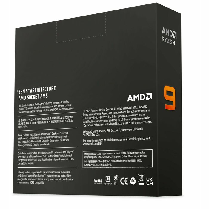 AMD Ryzen 9 9950X Procesador AM5 4,3 GHz 5,7 GHz 16 Núcleos AMD Ryzen 9 9950X Procesador AM5 4,3 GHz 5,7 GHz 16 Núcleos