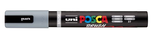POSCA Marcador PC-5BR Brush Punta Semiflexible Gris POSCA Marcador PC-5BR Brush Punta Semiflexible Gris
