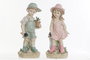 DKD Home Decor Figura Shabby Niño Azul Rosa Resina 15 x 41 x 18 cm (2 Unidades)