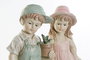 DKD Home Decor Figura Shabby Niño Azul Rosa Resina 15 x 41 x 18 cm (2 Unidades)