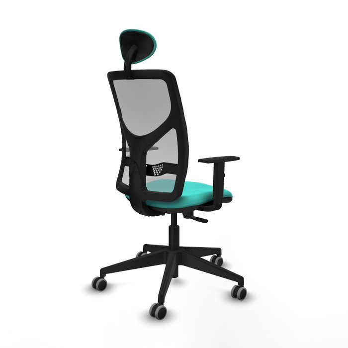 PIQUERAS Y CRESPO Silla de oficina Motilla con mecanismo Sincro, Turquesa y Gris