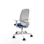 PIQUERAS Y CRESPO Silla de oficina Cilanco con mecanismo Sincro/Traslack, Azul y Blanco