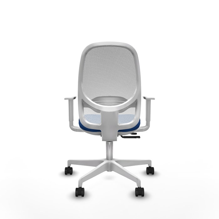 PIQUERAS Y CRESPO Silla de oficina Cilanco con mecanismo Sincro/Traslack, Azul y Blanco