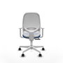 PIQUERAS Y CRESPO Silla de oficina Cilanco con mecanismo Sincro/Traslack, Azul y Blanco