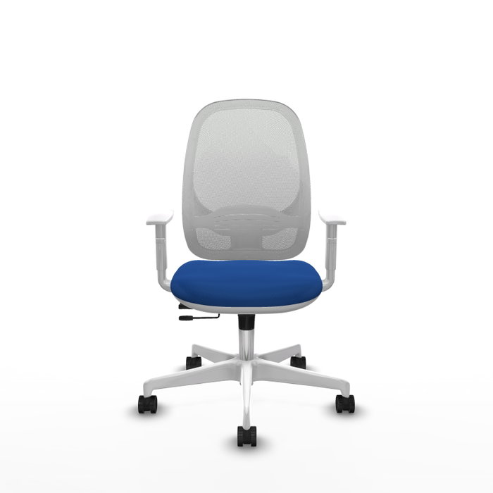 PIQUERAS Y CRESPO Silla de oficina Cilanco con mecanismo Sincro/Traslack, Azul y Blanco