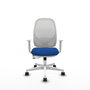 PIQUERAS Y CRESPO Silla de oficina Cilanco con mecanismo Sincro/Traslack, Azul y Blanco