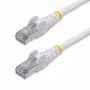StarTech.com Cable Ethernet Cat8 Snagless S/FTP LSZH 1m Blanco - NLWH-1M-CAT8-PATCH - 40Gbps 2000MHz PoE++ 100W