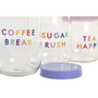 DKD Home Decor Set de 3 Botes de Cristal con Tapas PP Rosa y Lila