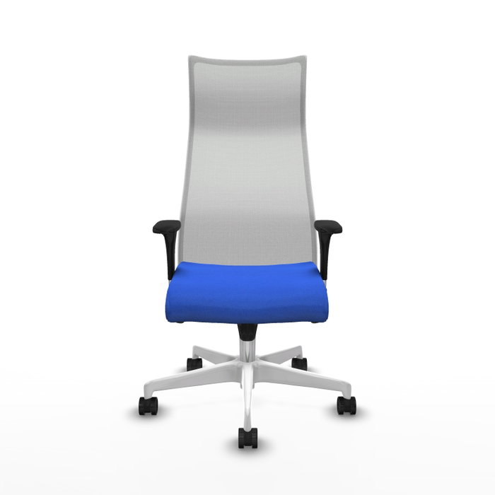 PIQUERAS Y CRESPO Sillón Albacete Mecanismo Sincro Tela Azul y Malla Blanca PIQUERAS Y CRESPO Sillón Albacete Mecanismo Sincro Tela Azul y Malla Blanca