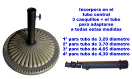 BAMBU Base para Sombrilla de Cemento Redonda Oro Envejecido