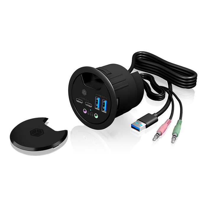 ICY BOX IB-HUB1403B Hub USB 3.0 de 4 Puertos para Montaje en Mesa