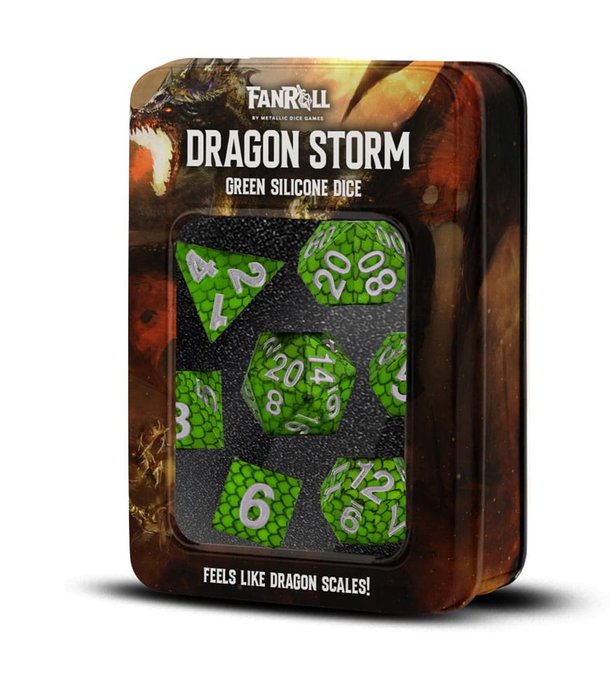 Dragon Storm Sharp Edge Silicone Pack de Dados Green Dragon Scales (7) Dragon Storm Sharp Edge Silicone Pack de Dados Green Dragon Scales (7)