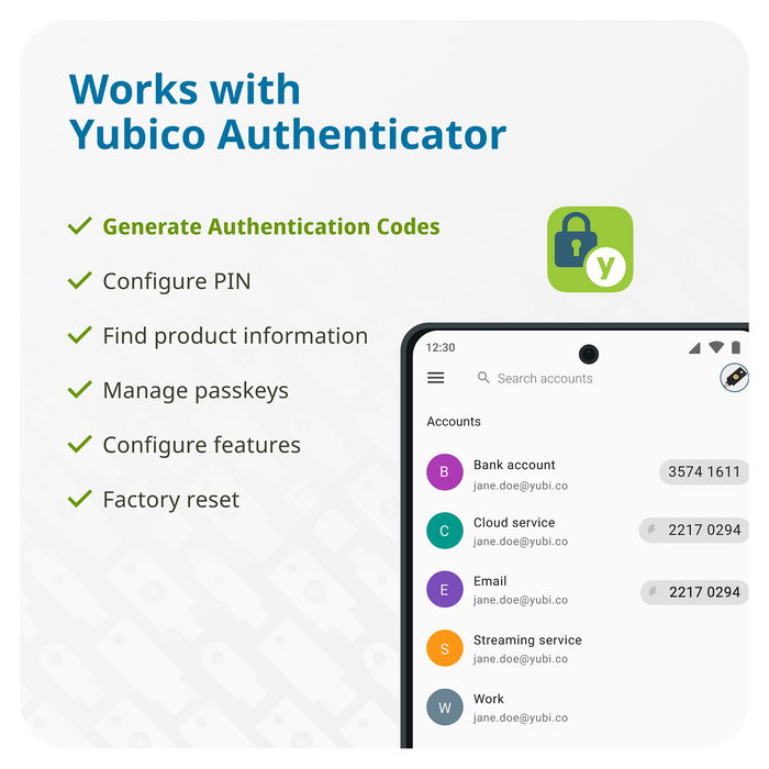 Yubico YubiKey 5C NFC USB-C Seguridad Llave NFC Negro