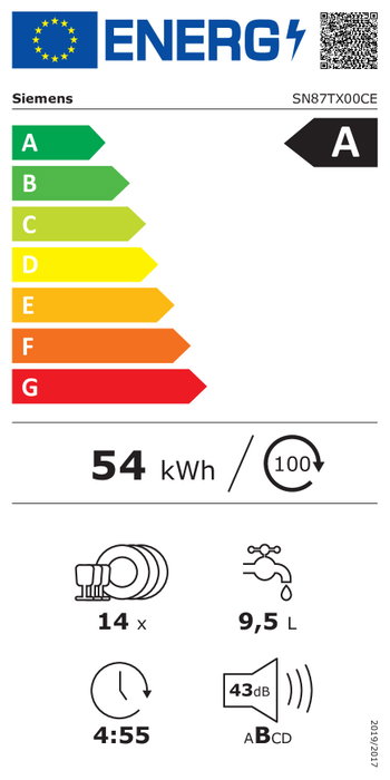 Siemens SN87TX00CE iQ700 Lavavajillas Integrable 60 cm Acero Inoxidable