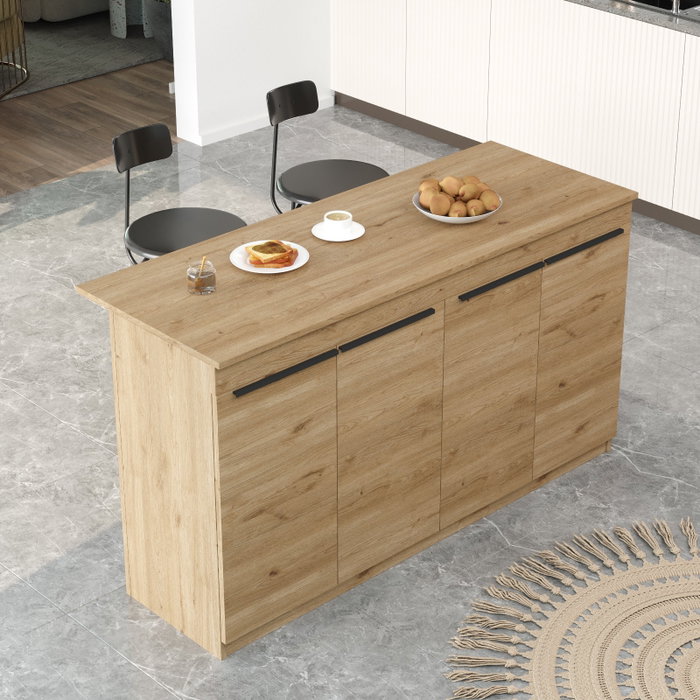 Hanah Home Mesa de Cocina OR1-S Roble Melamina 160x90x60 cm