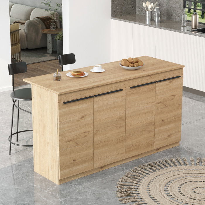 Hanah Home Mesa de Cocina OR1-S Roble Melamina 160x90x60 cm