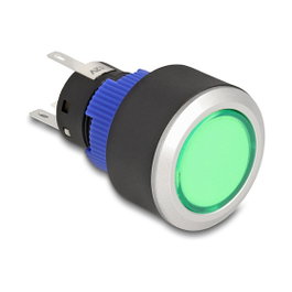 DeLOCK 22048 Interruptor Pulsador 22mm Plástico LED Verde para Montaje en Panel IP60