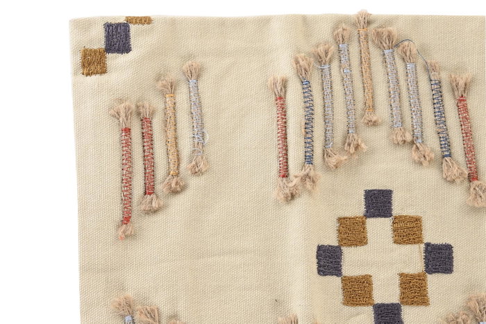 DKD Home Decor Funda Cojín Beige Poliéster Algodón 40 x 60 cm Cierre Cremallera Oculta