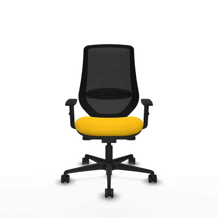 PIQUERAS Y CRESPO Silla de oficina Mardos con mecanismo Sincro/Traslack, Amarillo y Negro