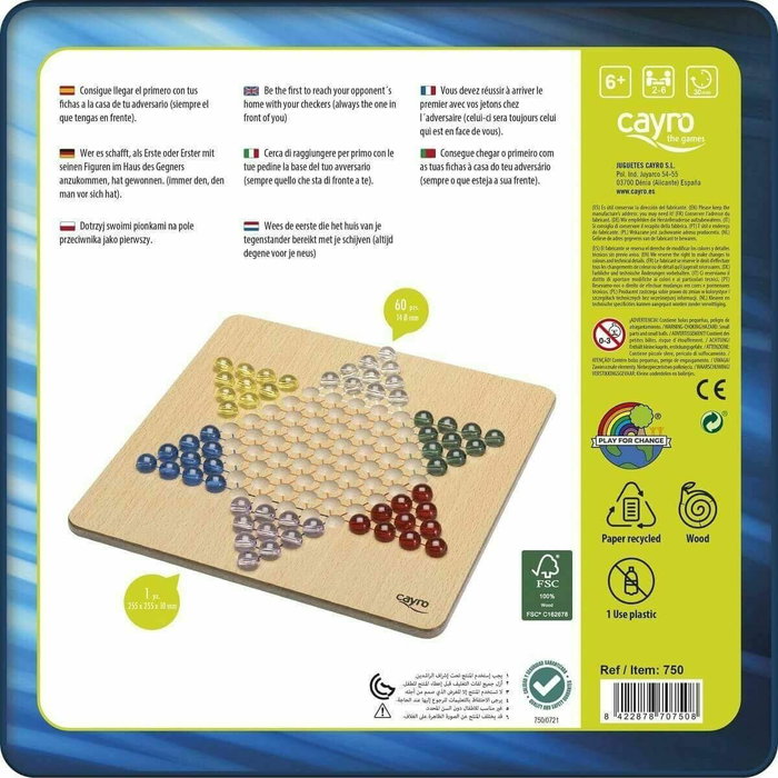 Cayro Juego de Damas Chinas Madera Metal Box