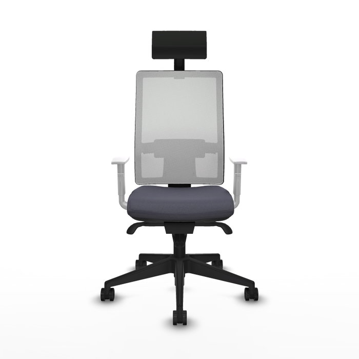 PIQUERAS Y CRESPO Silla de oficina Horna con mecanismo Sincro, Gris oscuro y Blanco