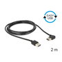 DeLOCK Cable EASY-USB 2.0 USB A a USB A Angular Negro 2 m