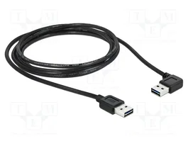 DeLOCK Cable USB 2.0 tipo A a tipo A de 2 m con conectores reversibles y diseño angular