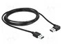 DeLOCK Cable USB 2.0 tipo A a tipo A de 2 m con conectores reversibles y diseño angular