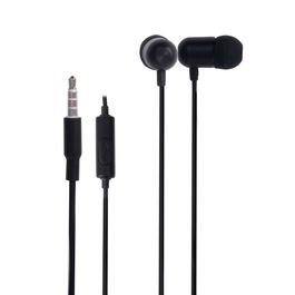 Fonestar X3 Auriculares Intraurales con Micrófono y Control - Altavoz 10mm, Cable Antinudos 1.2m, 3 Almohadillas de Silicona, Color Negro