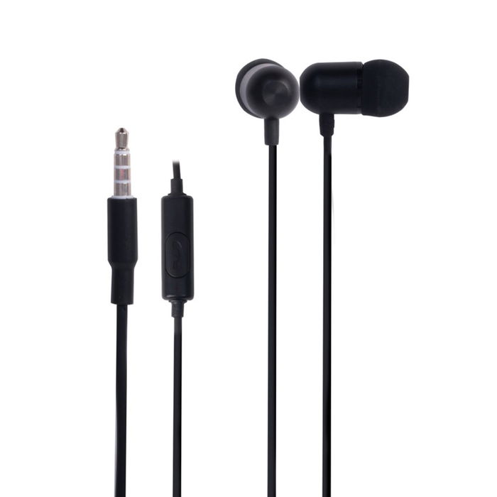 Fonestar X3 Auriculares Intraurales con Micrófono y Control - Altavoz 10mm, Cable Antinudos 1.2m, 3 Almohadillas de Silicona, Color Negro