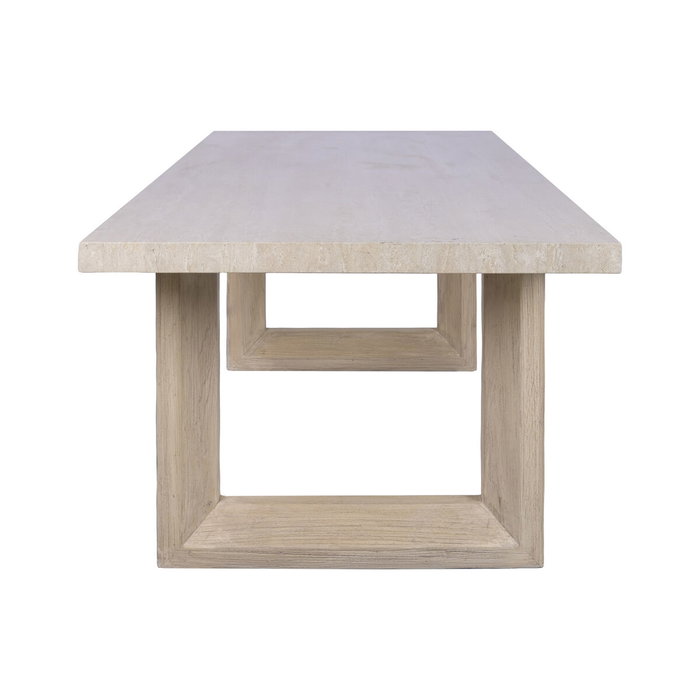 DKD Home Decor Mesa de Comedor Olmo y Mármol Travertino 220x100x76 DKD Home Decor Mesa de Comedor Olmo y Mármol Travertino 220x100x76