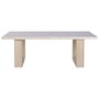DKD Home Decor Mesa de Comedor Romántica de Olmo con Tablero de Mármol Travertino 220 x 100 x 76 cm Desmontable