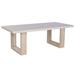 DKD Home Decor Mesa de Comedor Romántica de Olmo con Tablero de Mármol Travertino 220 x 100 x 76 cm Desmontable