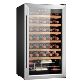 Cecotec 02716 Nevera Enfriador de Vino Independiente 34 Botellas, Negro, Plata, Transparente
