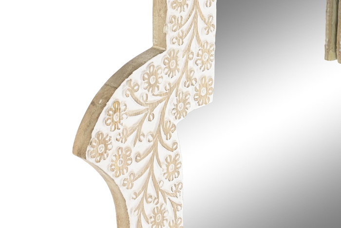 DKD Home Decor Espejo Mango Hamsa Blanco 45x60 cm